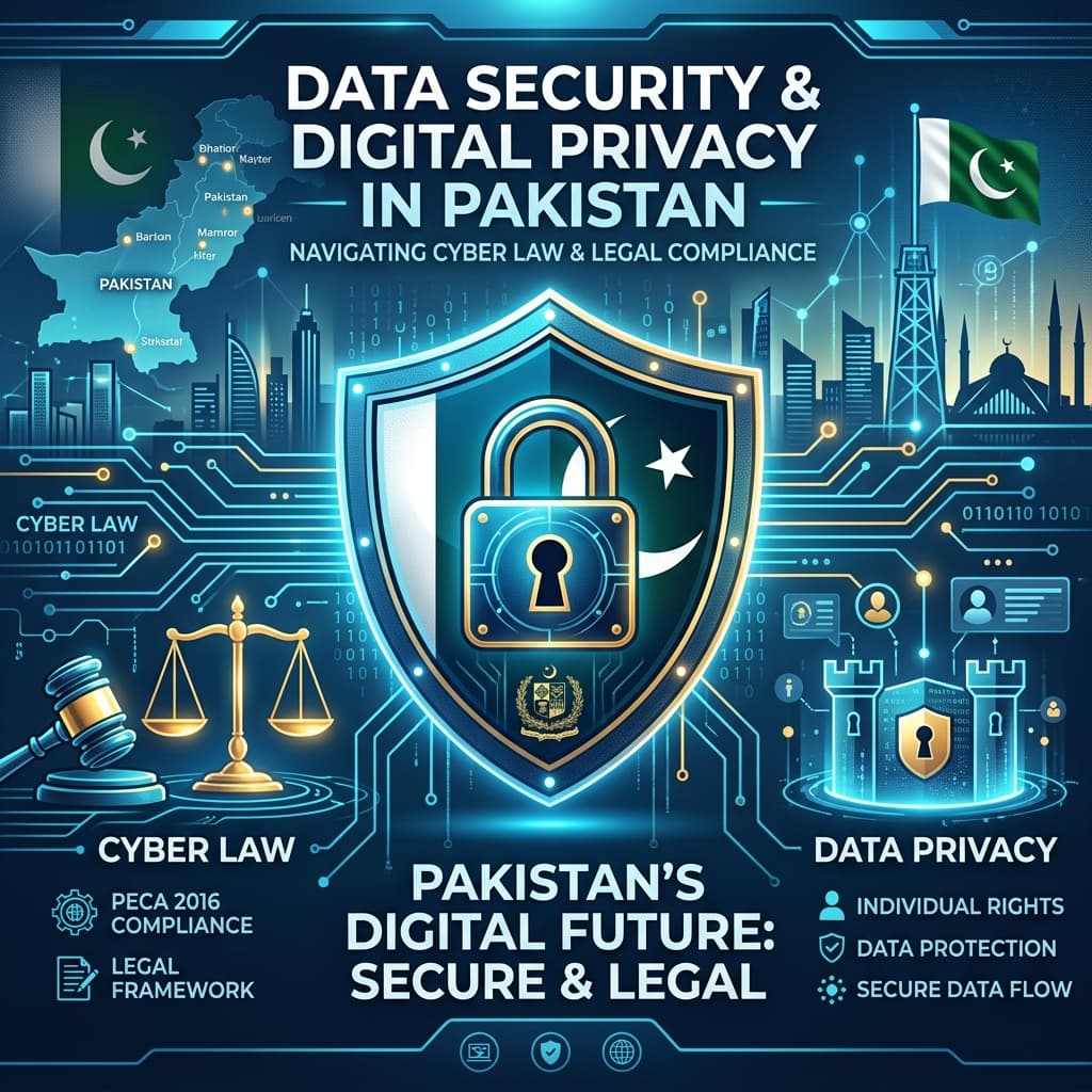 Data security and cyber laws illustration for Pakistan