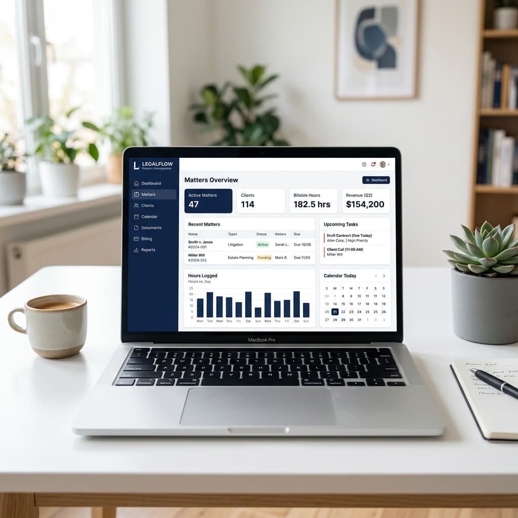 Lawyer Diary Dashboard Overview